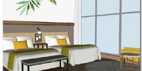 bedroom with double beds